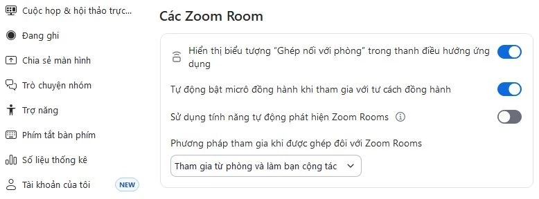 Các Zoom Rooms