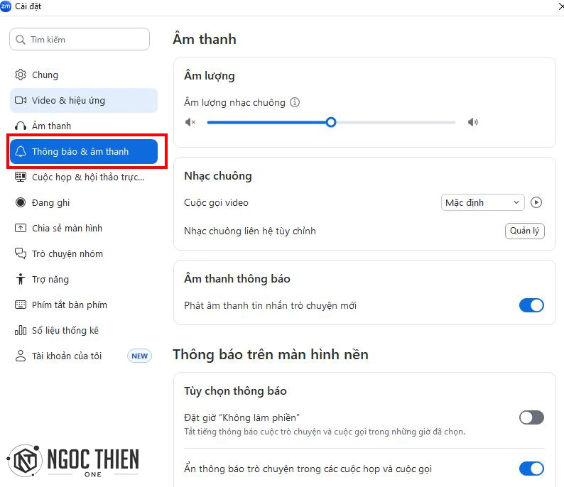 Cài đặt âm thanh trên zoom