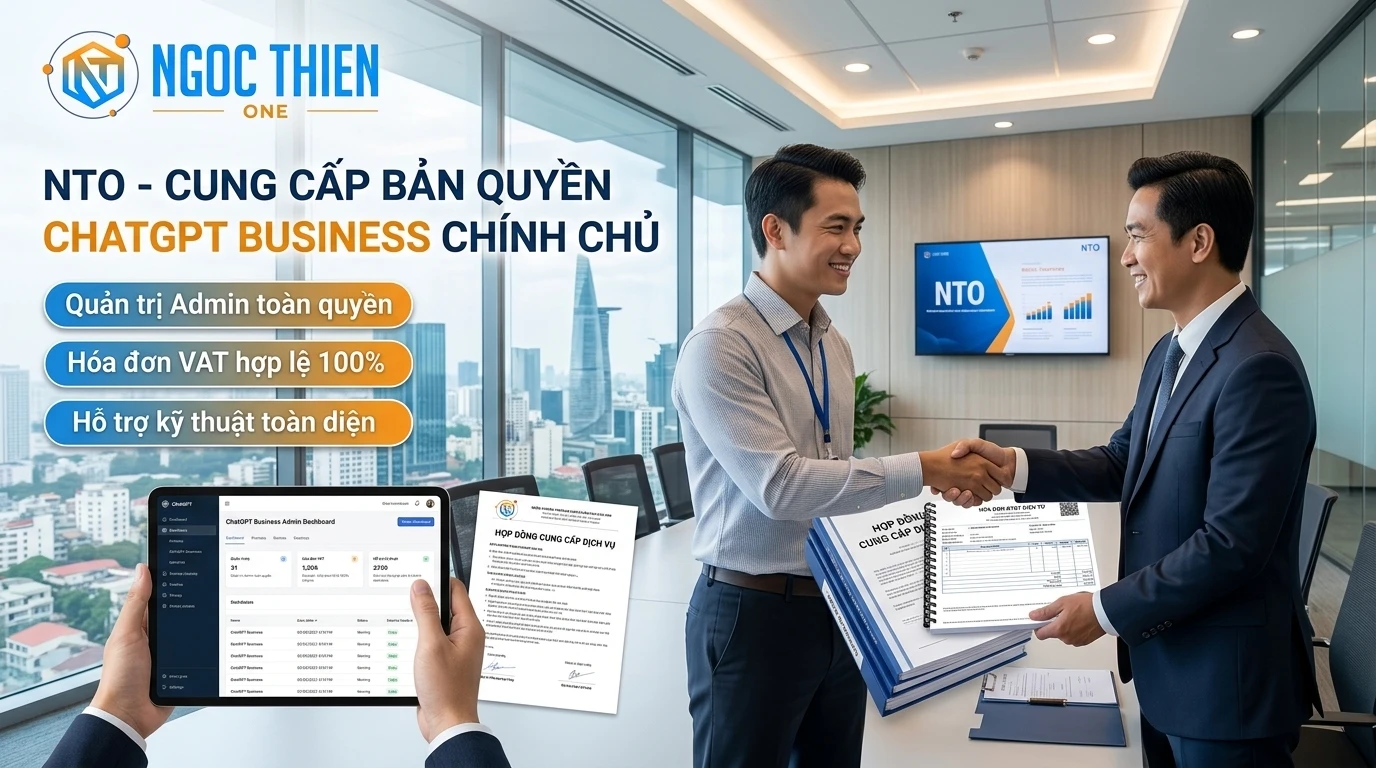 NTO - Đơn vị cung cấp bản quyền ChatGPT Business chính chủ và hỗ trợ xuất hóa đơn VAT
