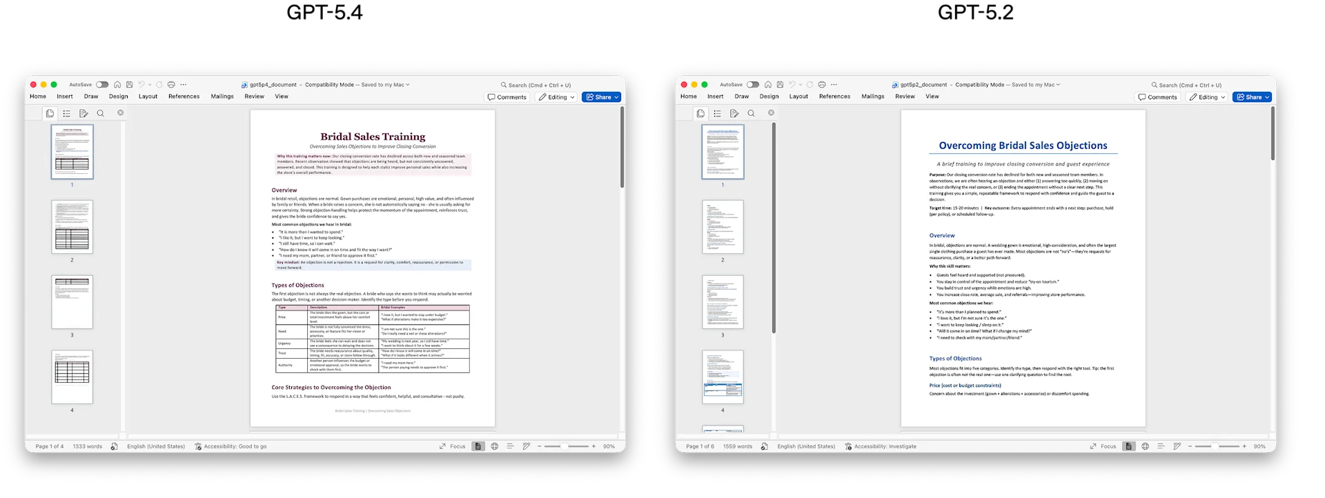 Documents were generated with reasoning effort set to xhigh