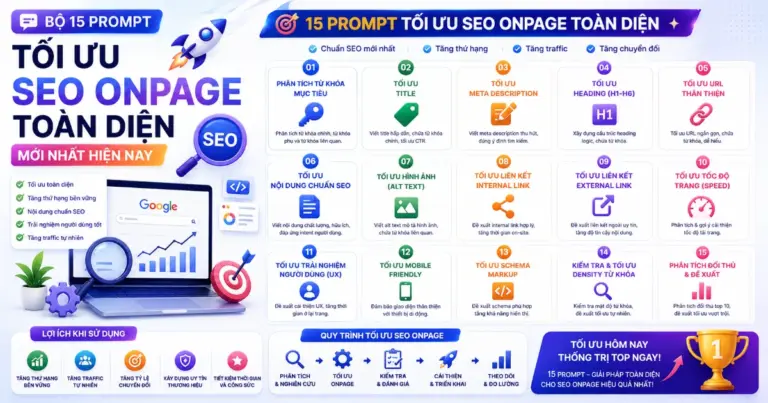 Bộ 15 Prompt Tối ưu SEO Onpage toàn diện mới nhất hiện nay