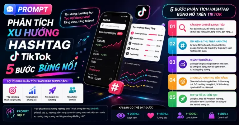 Prompt phân tích xu hướng hashtag TikTok: 5 bước bùng nổ