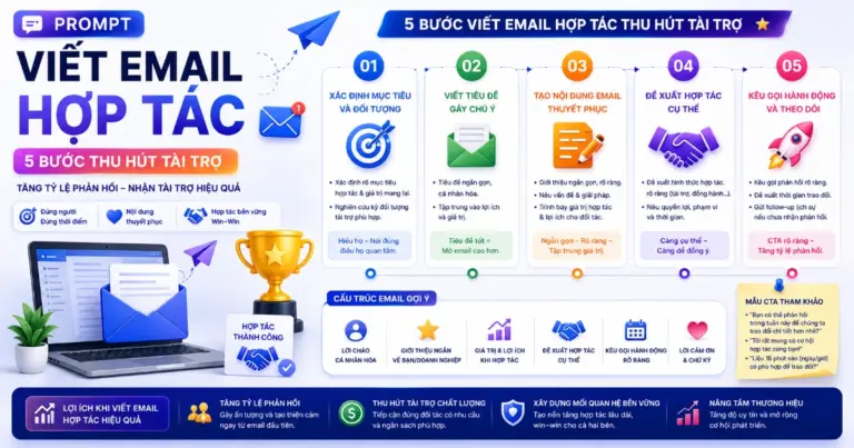 Prompt viết email hợp tác: 5 bước thu hút tài trợ hiệu quả