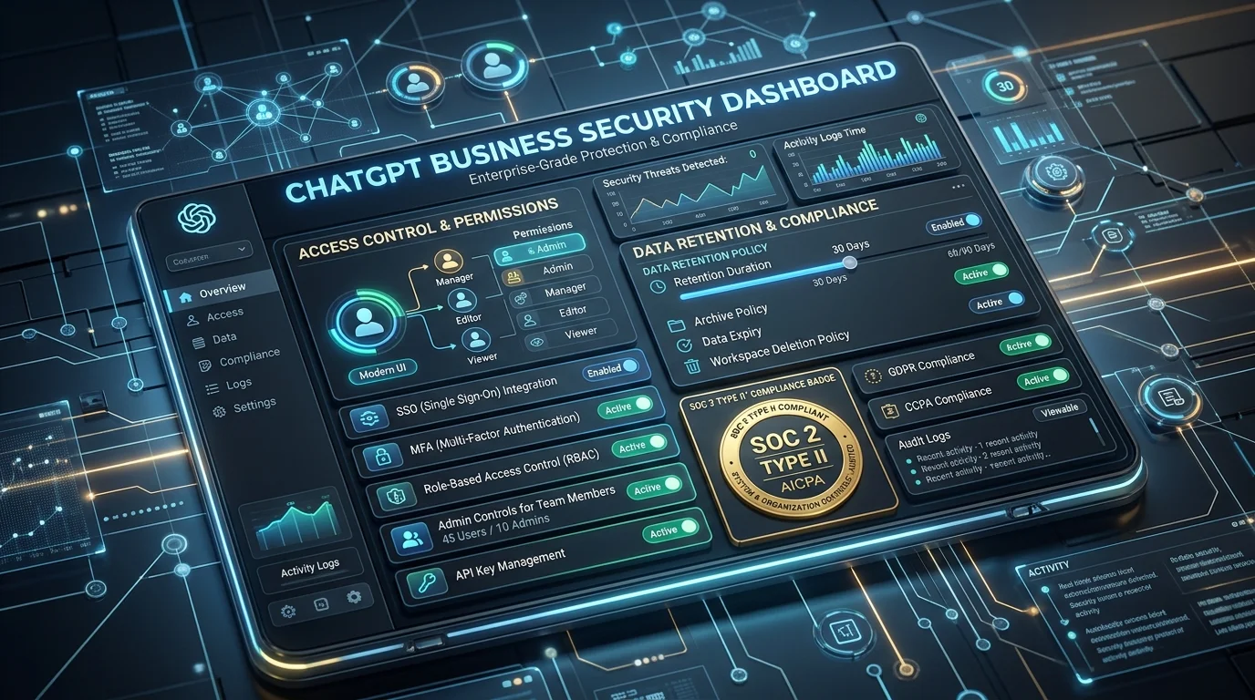 Giao diện cài đặt bảo vệ dữ liệu ChatGPT Business doanh nghiệp