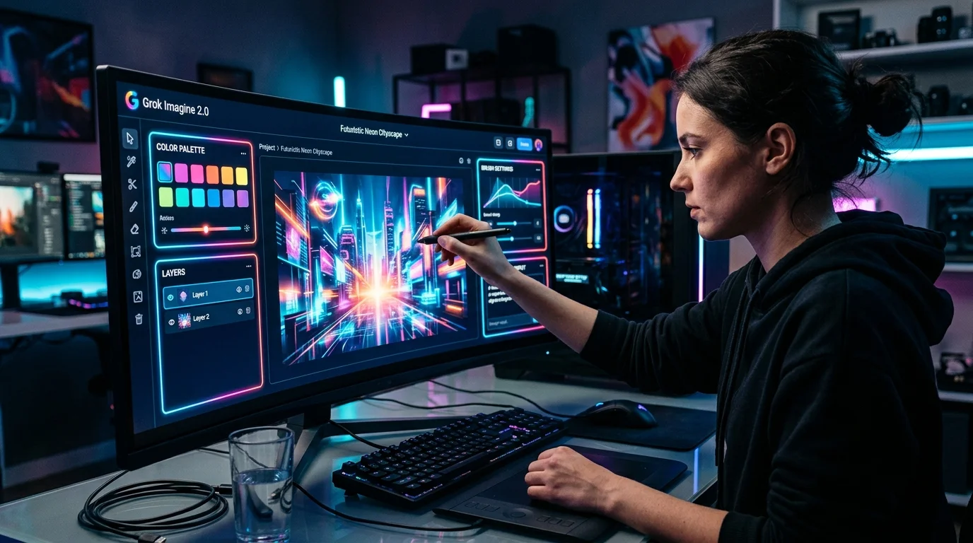 Giao diện làm việc của Grok Imagine Image 2.0