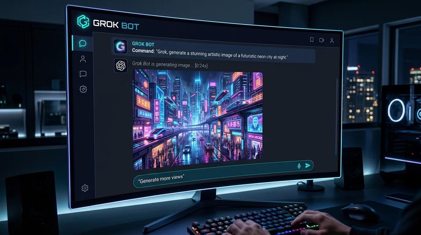 Grok Bot trên SuperGrok Plus tạo ảnh nghệ thuật