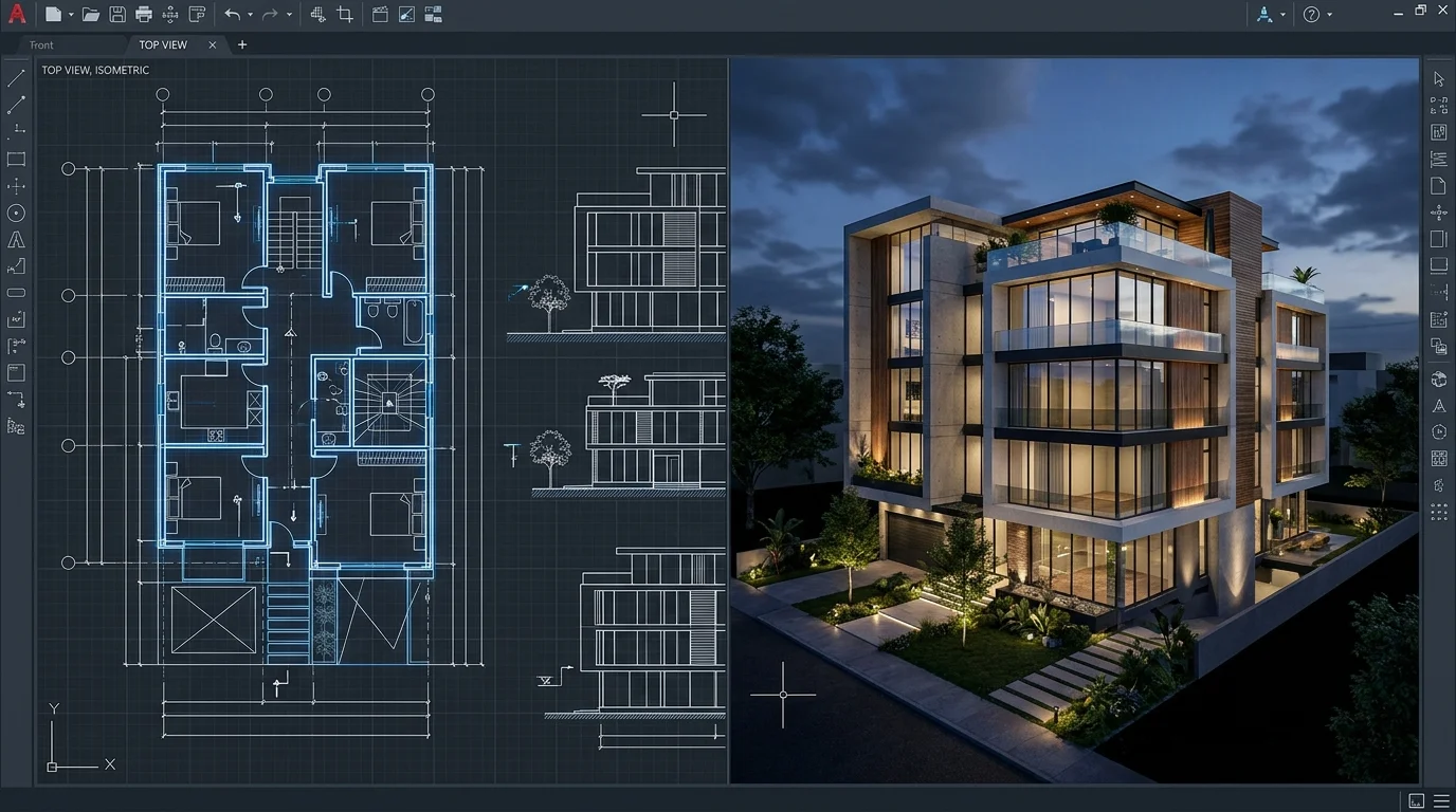 So sánh giao diện AutoCAD LT vs AutoCAD khi thiết kế bản vẽ
