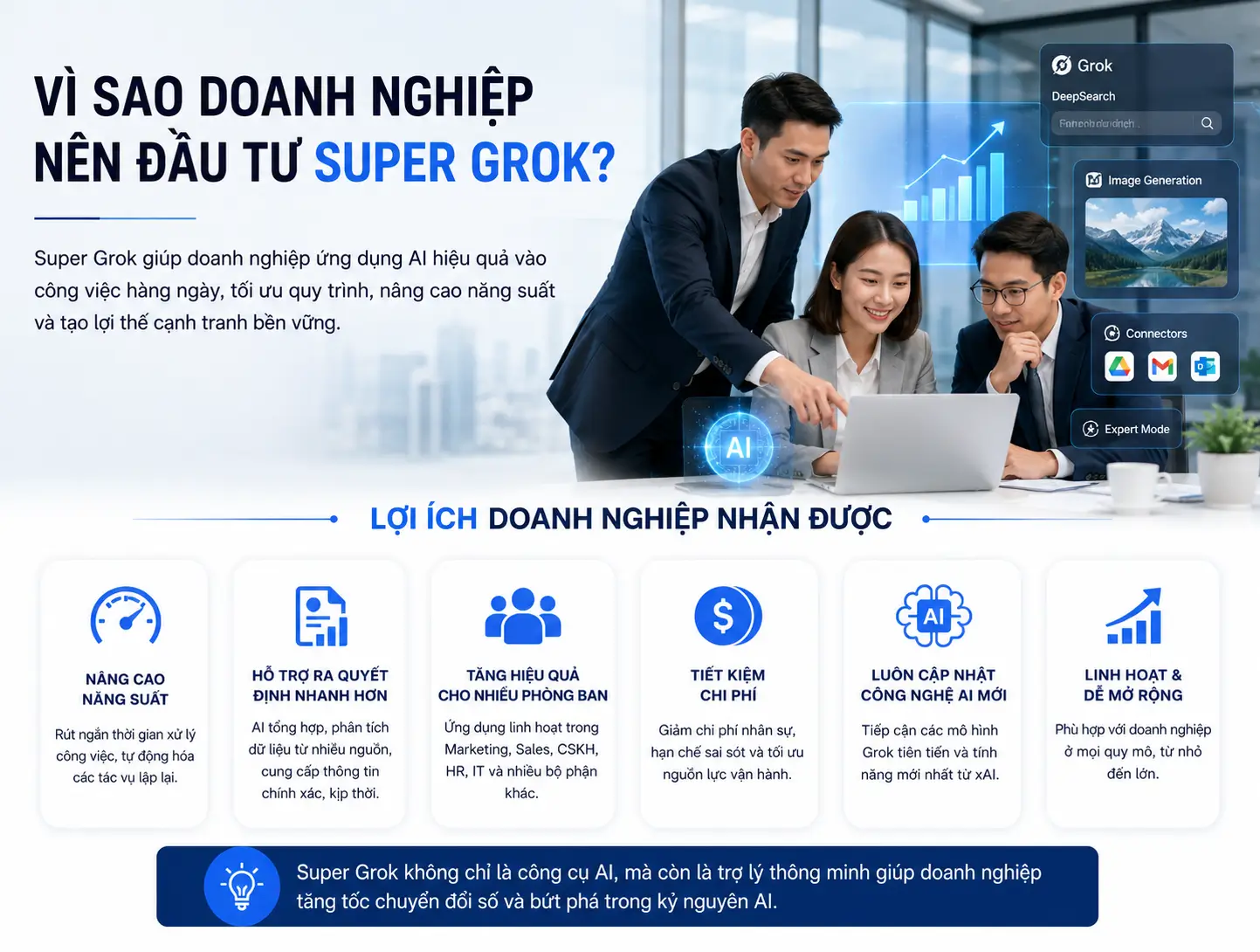 Vì sao doanh nghiệp nên đầu tư Super Grok?