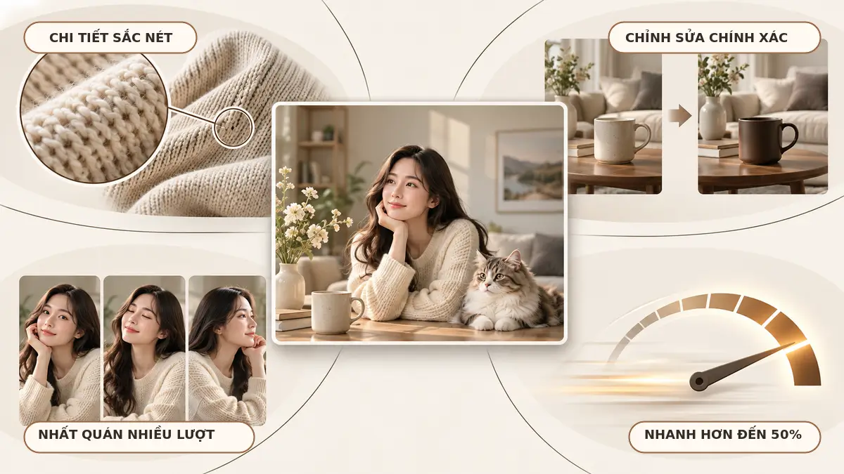 ChatGPT Images 2.5 cải thiện chi tiết, độ chính xác chỉnh sửa, tính nhất quán nhiều lượt và tốc độ tạo ảnh.