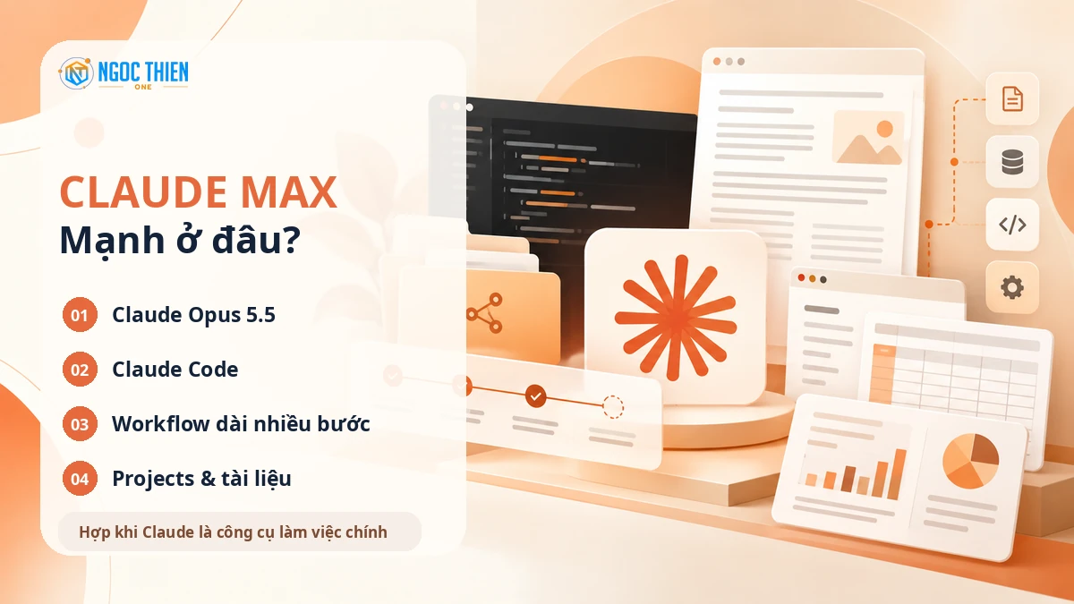 Điểm mạnh của Claude Max cho coding và công việc dài
