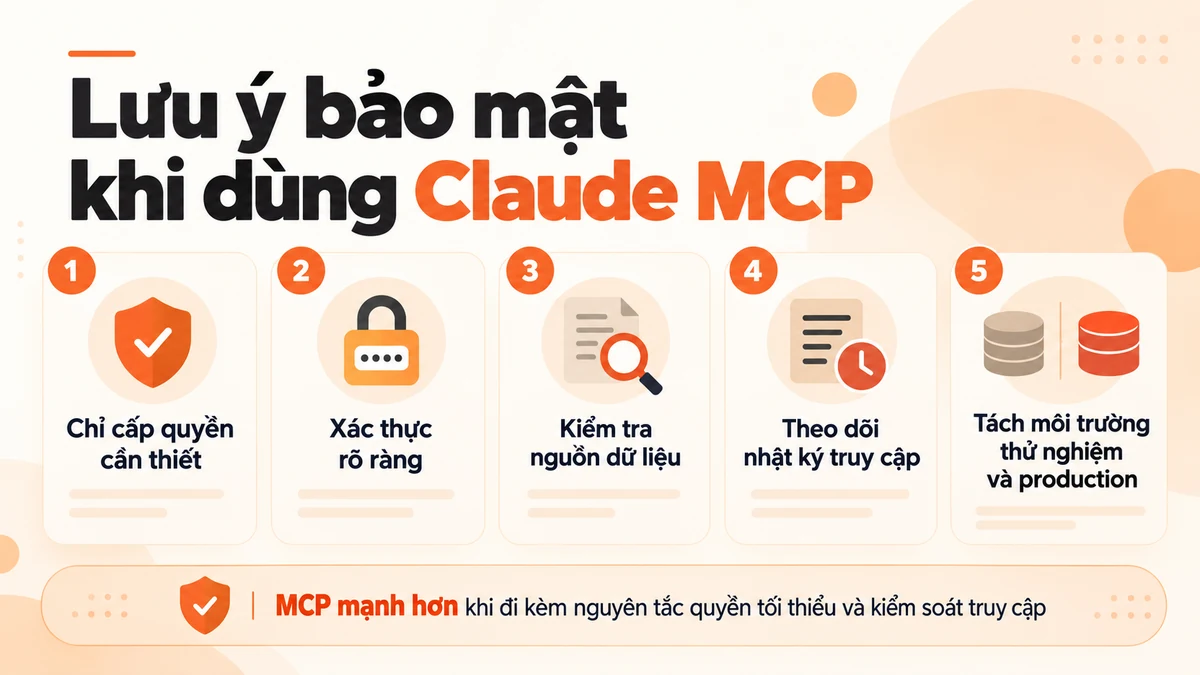 Các lưu ý bảo mật khi dùng Claude MCP
