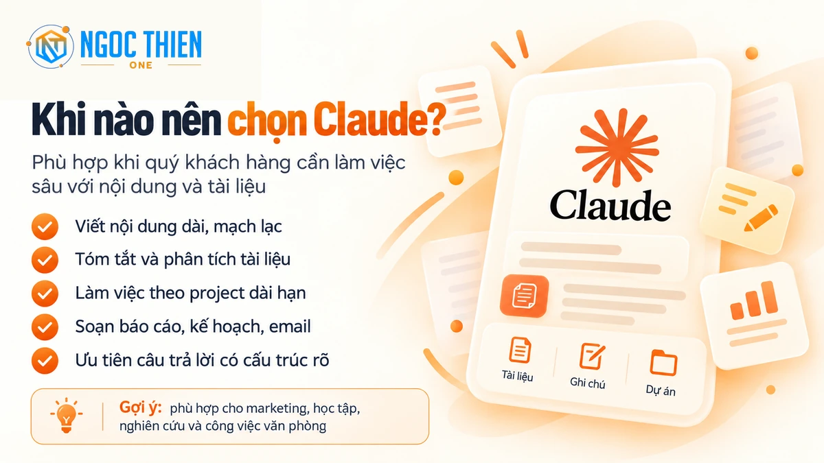 Khi nào nên chọn Claude cho nội dung và tài liệu