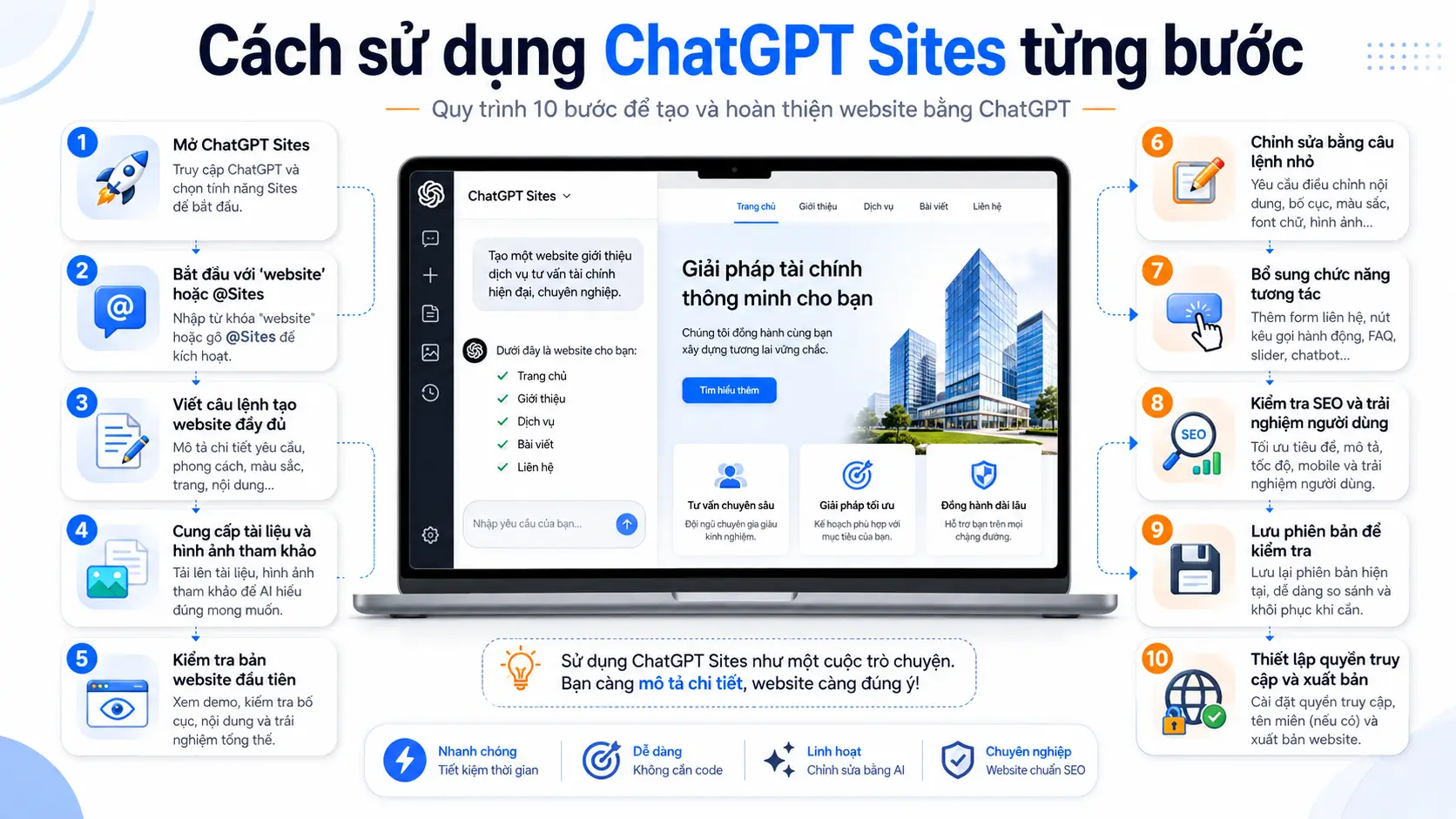 Cách sử dụng ChatGPT Sites từng bước