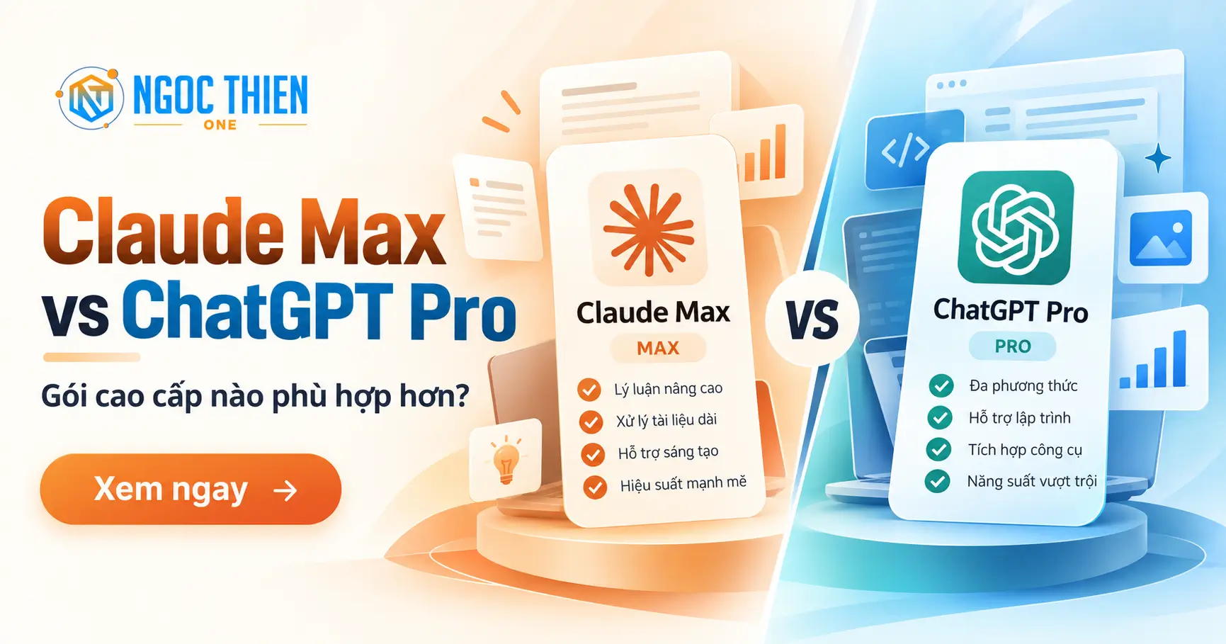 So sánh giá và hạn mức Claude Max với ChatGPT Pro